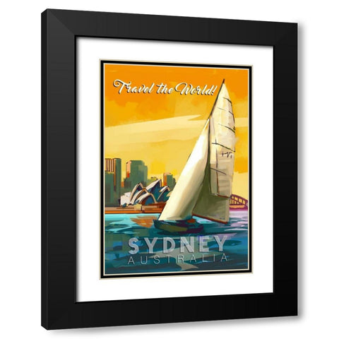 Sydney, Australia Black Modern Wood Framed Art Print with Double Matting by P.S. Art Studios