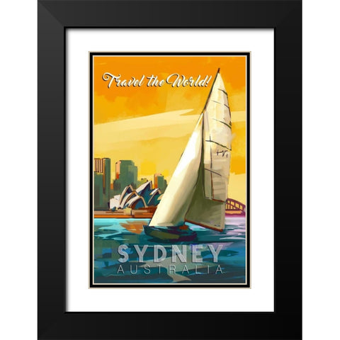 Sydney, Australia Black Modern Wood Framed Art Print with Double Matting by P.S. Art Studios