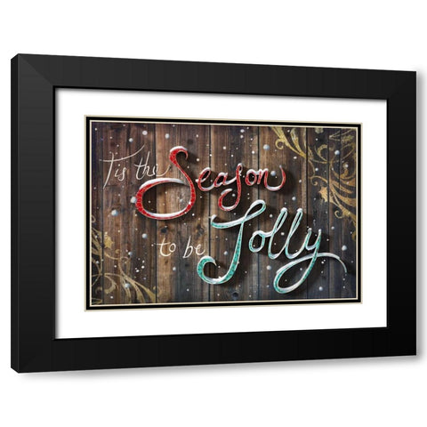Jolly Black Modern Wood Framed Art Print with Double Matting by P.S. Art Studios