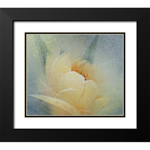Sweet Floral Black Modern Wood Framed Art Print with Double Matting by P.S. Art Studios