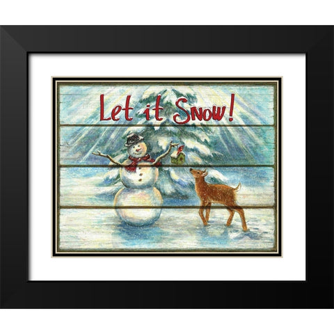 Let It Snow Black Modern Wood Framed Art Print with Double Matting by P.S. Art Studios