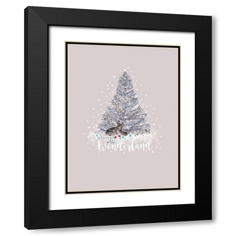 Winter Wonderland Black Modern Wood Framed Art Print with Double Matting by P.S. Art Studios