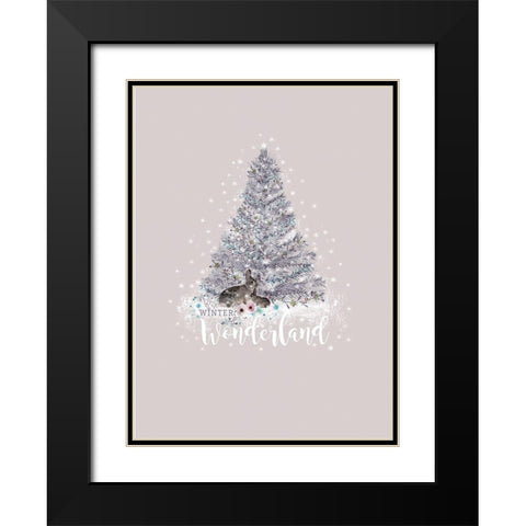 Winter Wonderland Black Modern Wood Framed Art Print with Double Matting by P.S. Art Studios