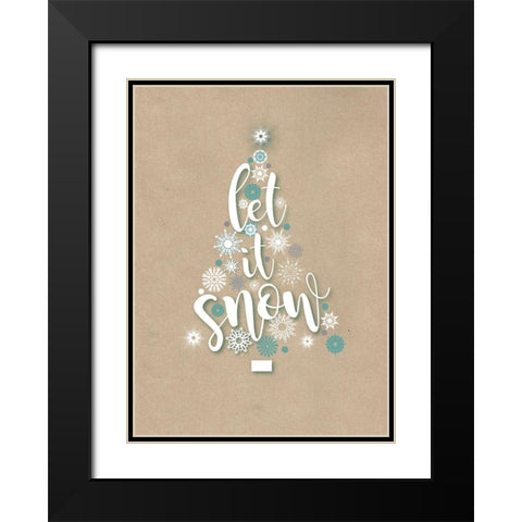 Let It Snow Black Modern Wood Framed Art Print with Double Matting by P.S. Art Studios