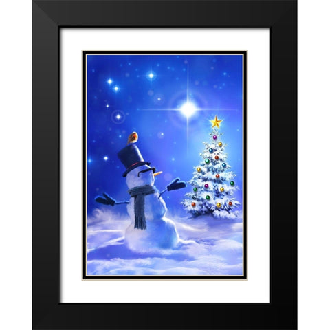 A Star Black Modern Wood Framed Art Print with Double Matting by P.S. Art