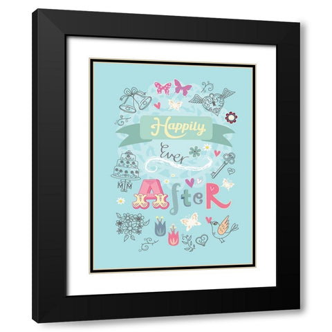 Happily Ever After Black Modern Wood Framed Art Print with Double Matting by P.S. Art
