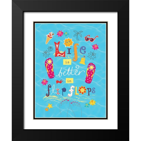 Live is Better Black Modern Wood Framed Art Print with Double Matting by P.S. Art