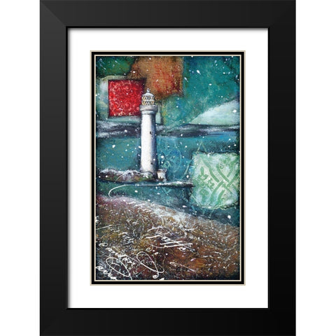 Lighthouse II Black Modern Wood Framed Art Print with Double Matting by P.S. Art