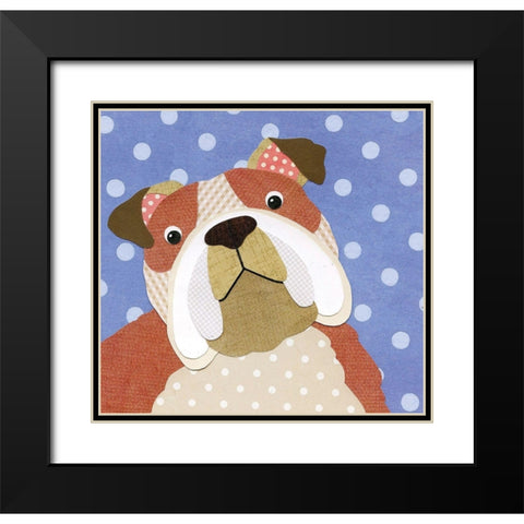 Puppy Black Modern Wood Framed Art Print with Double Matting by P.S. Art