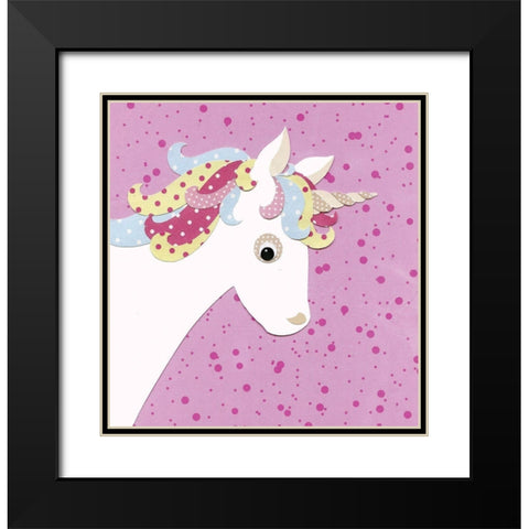 Unicorn Black Modern Wood Framed Art Print with Double Matting by P.S. Art