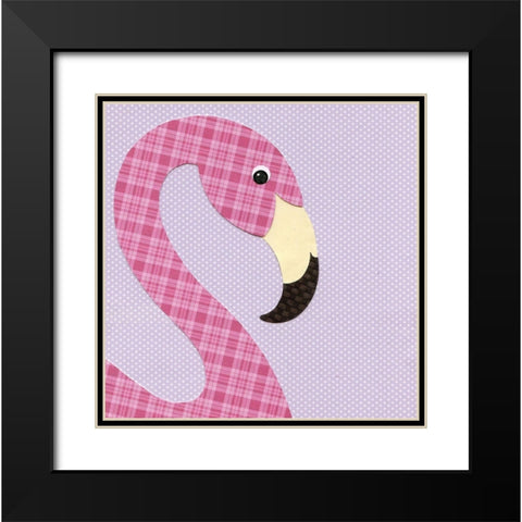 Flamingo Black Modern Wood Framed Art Print with Double Matting by P.S. Art