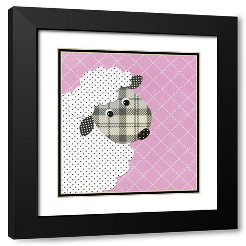 Sheep Black Modern Wood Framed Art Print with Double Matting by P.S. Art