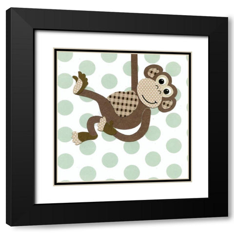 Monkey Black Modern Wood Framed Art Print with Double Matting by P.S. Art