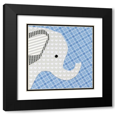 Elephant Black Modern Wood Framed Art Print with Double Matting by P.S. Art