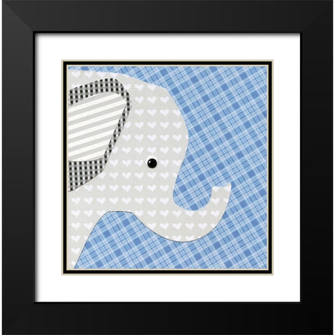 Elephant Black Modern Wood Framed Art Print with Double Matting by P.S. Art