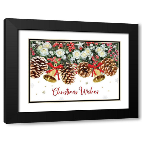 Christmas Wishes Black Modern Wood Framed Art Print with Double Matting by P.S. Art