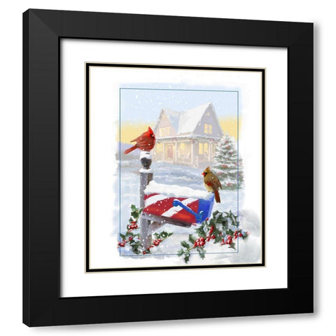 Mailbox Black Modern Wood Framed Art Print with Double Matting by P.S. Art