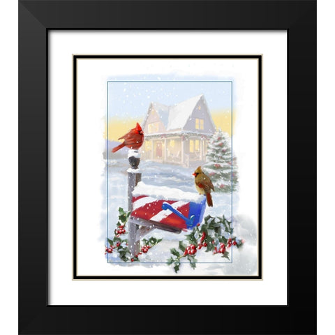 Mailbox Black Modern Wood Framed Art Print with Double Matting by P.S. Art