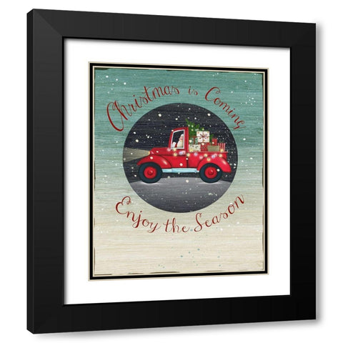 Christmas is Coming Black Modern Wood Framed Art Print with Double Matting by P.S. Art