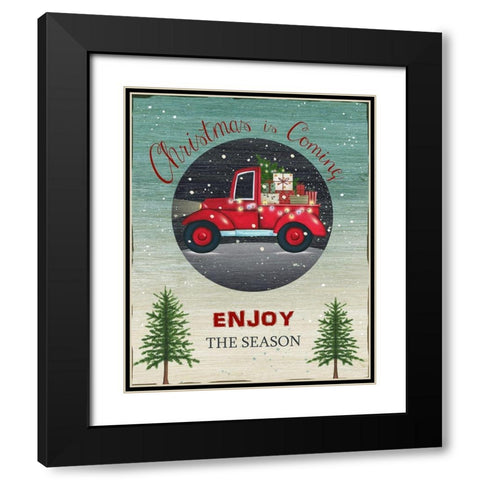 Enjoy the Season Black Modern Wood Framed Art Print with Double Matting by P.S. Art