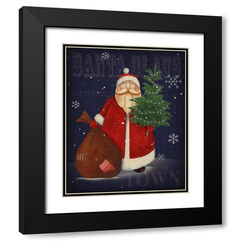 Santa Black Modern Wood Framed Art Print with Double Matting by P.S. Art