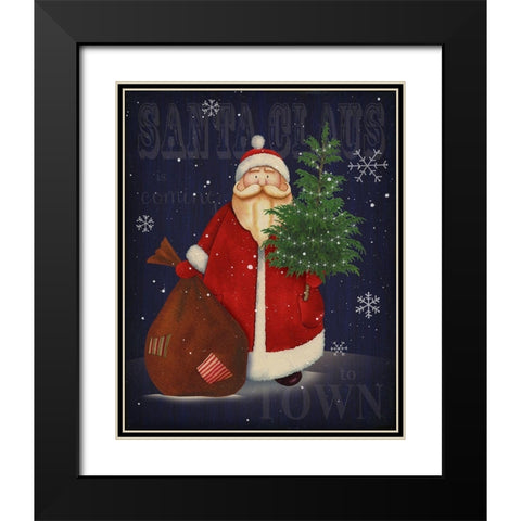Santa Black Modern Wood Framed Art Print with Double Matting by P.S. Art