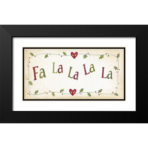 Fa La La La Black Modern Wood Framed Art Print with Double Matting by P.S. Art