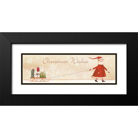 Christmas Wishes Black Modern Wood Framed Art Print with Double Matting by P.S. Art
