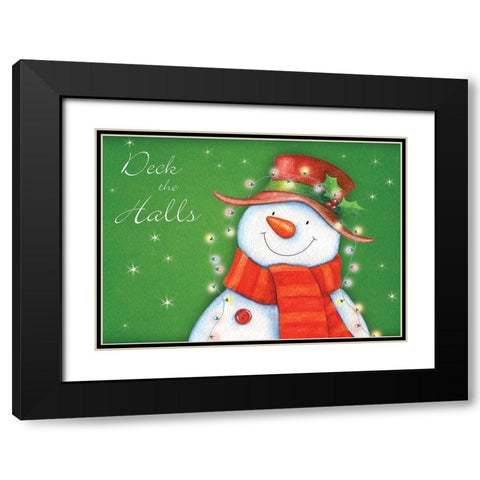 Deck the Halls Black Modern Wood Framed Art Print with Double Matting by P.S. Art