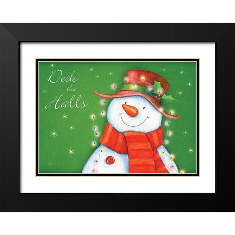 Deck the Halls Black Modern Wood Framed Art Print with Double Matting by P.S. Art