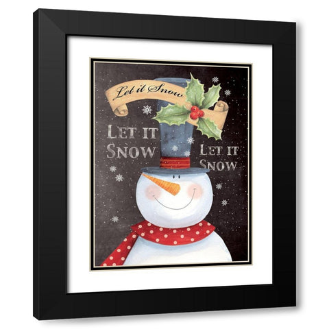 Let It Snow Black Modern Wood Framed Art Print with Double Matting by P.S. Art