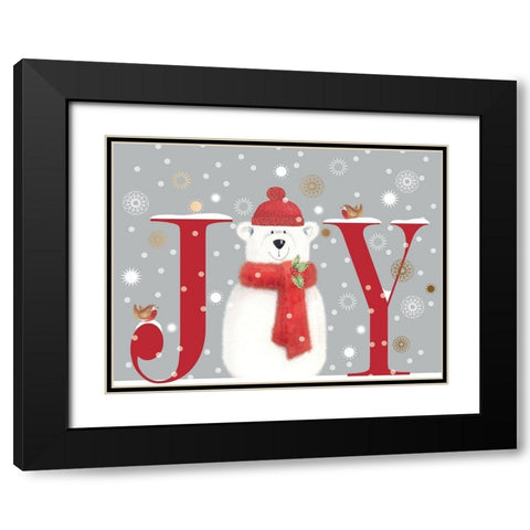 Joy Black Modern Wood Framed Art Print with Double Matting by P.S. Art