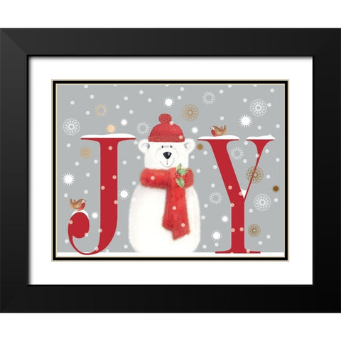 Joy Black Modern Wood Framed Art Print with Double Matting by P.S. Art