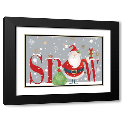 Snow Black Modern Wood Framed Art Print with Double Matting by P.S. Art
