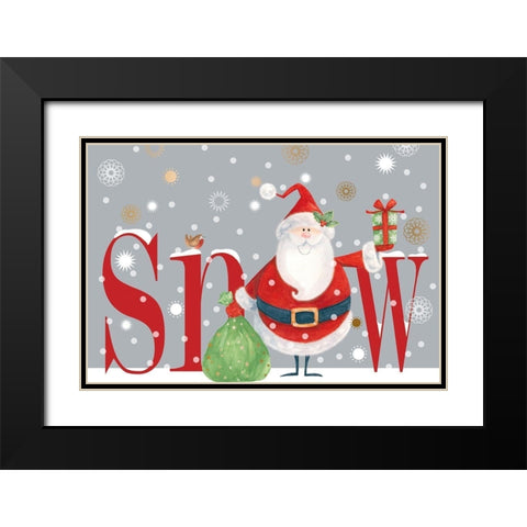 Snow Black Modern Wood Framed Art Print with Double Matting by P.S. Art