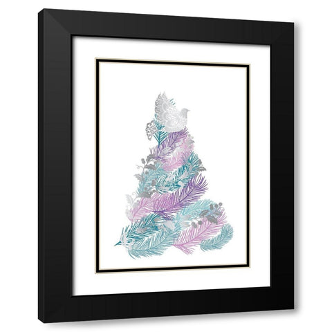 Purple Tree Black Modern Wood Framed Art Print with Double Matting by P.S. Art