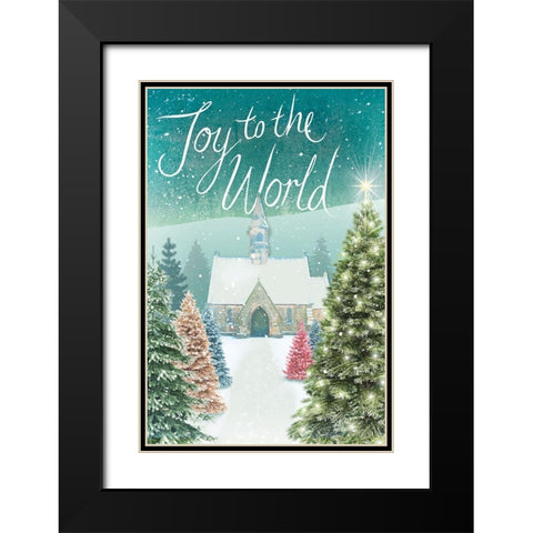Joy to the World Black Modern Wood Framed Art Print with Double Matting by P.S. Art