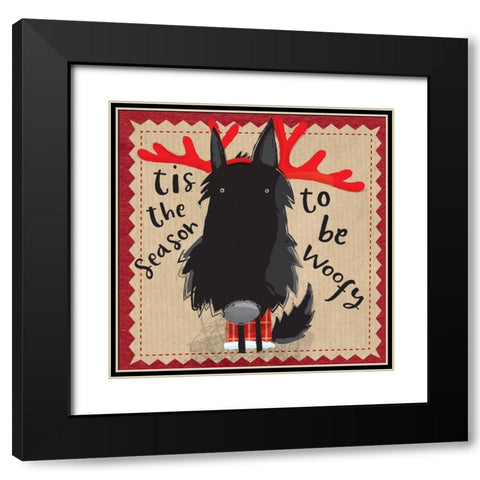 Tis the Season Black Modern Wood Framed Art Print with Double Matting by P.S. Art