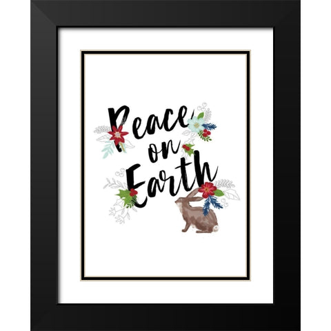 Peace on Earth Black Modern Wood Framed Art Print with Double Matting by P.S. Art