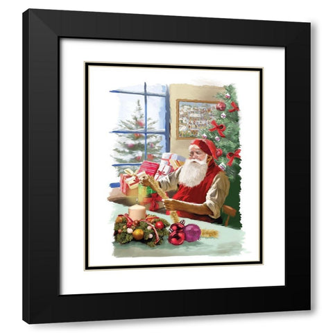 Santas Shop Black Modern Wood Framed Art Print with Double Matting by P.S. Art