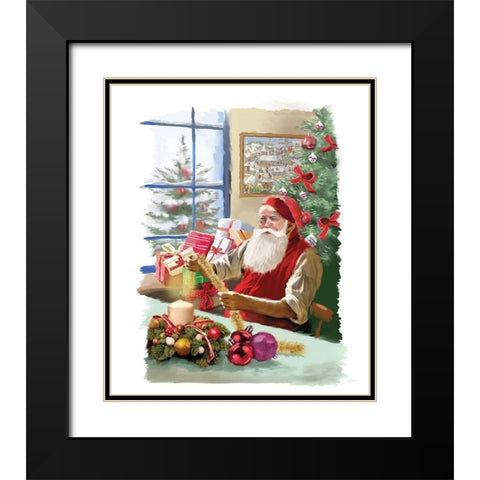 Santas Shop Black Modern Wood Framed Art Print with Double Matting by P.S. Art