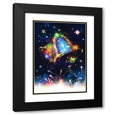 Jingle Bells Black Modern Wood Framed Art Print with Double Matting by P.S. Art