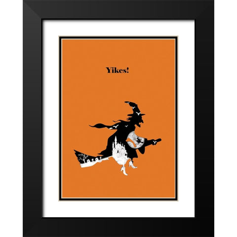 Yikes!  Black Modern Wood Framed Art Print with Double Matting by P.S. Art