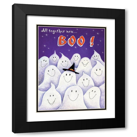 Boo! Black Modern Wood Framed Art Print with Double Matting by P.S. Art