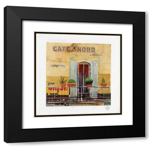 CafÃ© du Nord Black Modern Wood Framed Art Print with Double Matting by P.S. Art