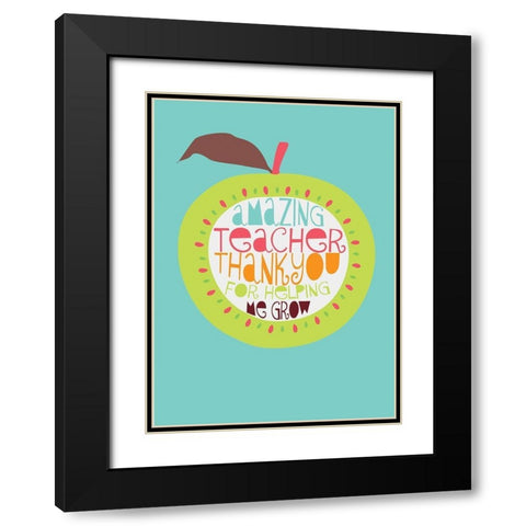 Thank You, Teacher Black Modern Wood Framed Art Print with Double Matting by P.S. Art Studios