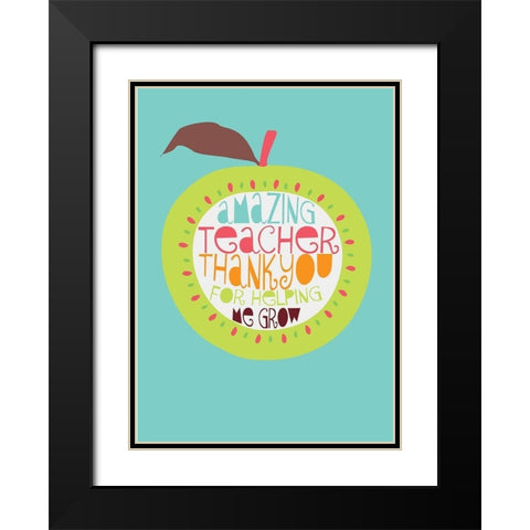 Thank You, Teacher Black Modern Wood Framed Art Print with Double Matting by P.S. Art Studios