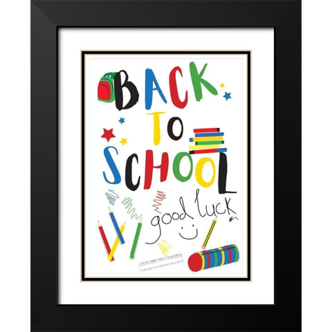 Back to School Black Modern Wood Framed Art Print with Double Matting by P.S. Art