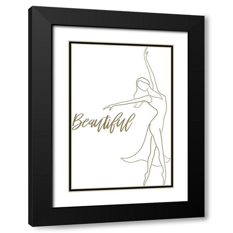 Beautiful Figurative Black Modern Wood Framed Art Print with Double Matting by P.S. Art