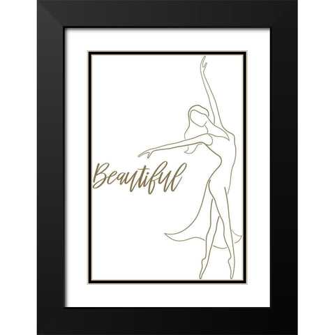 Beautiful Figurative Black Modern Wood Framed Art Print with Double Matting by P.S. Art